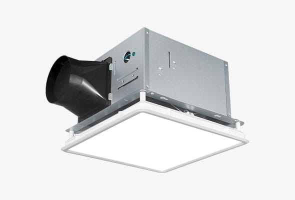 duct free bathroom exhaust fan with light